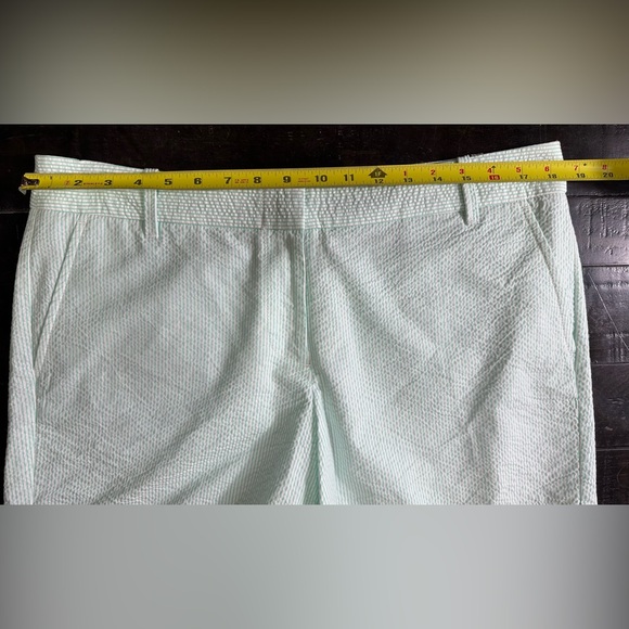 NWT J. Crew Mint White Striped Seersucker Shorts Size 12 - Picture 6 of 8